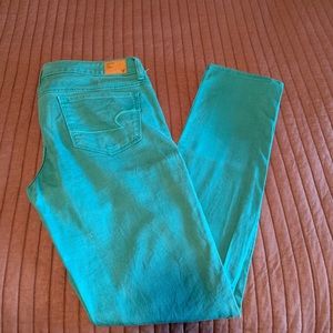 Teal American Eagle Skinny jeans